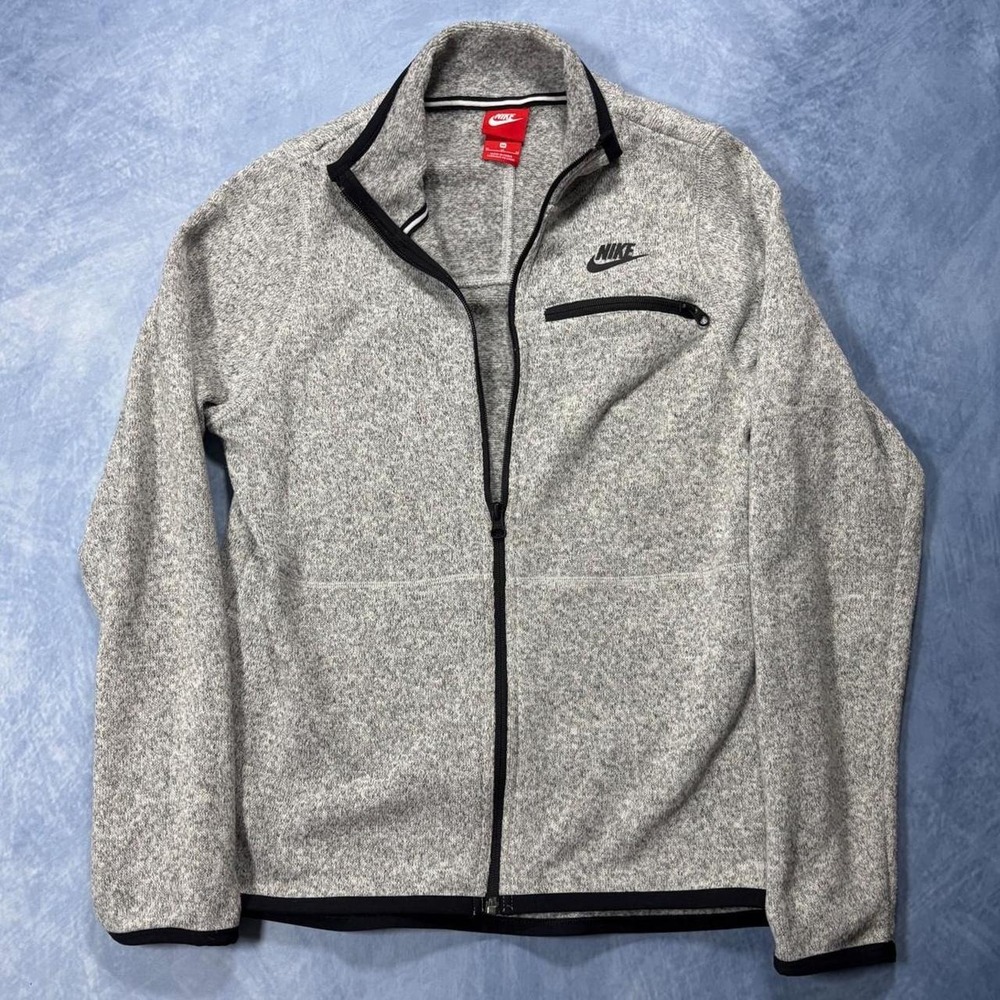Nike grey fleece jacket with black trim